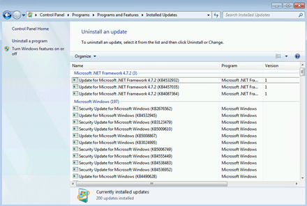 显示控制面板的屏幕截图。