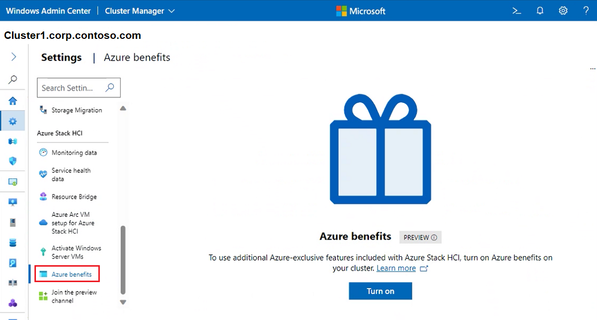 群集“Azure 权益”屏幕的屏幕截图。