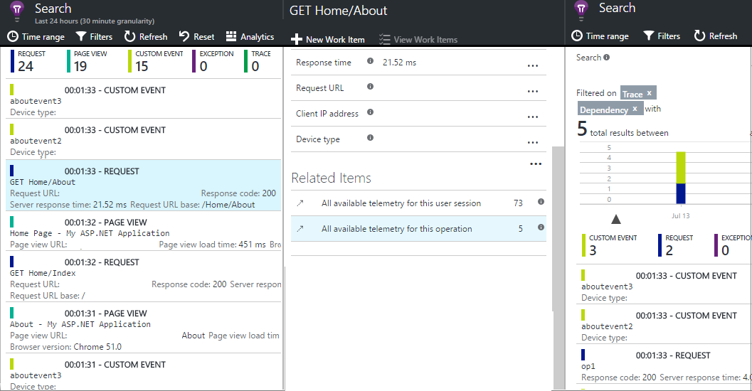 显示“相关项”列表的屏幕截图。
