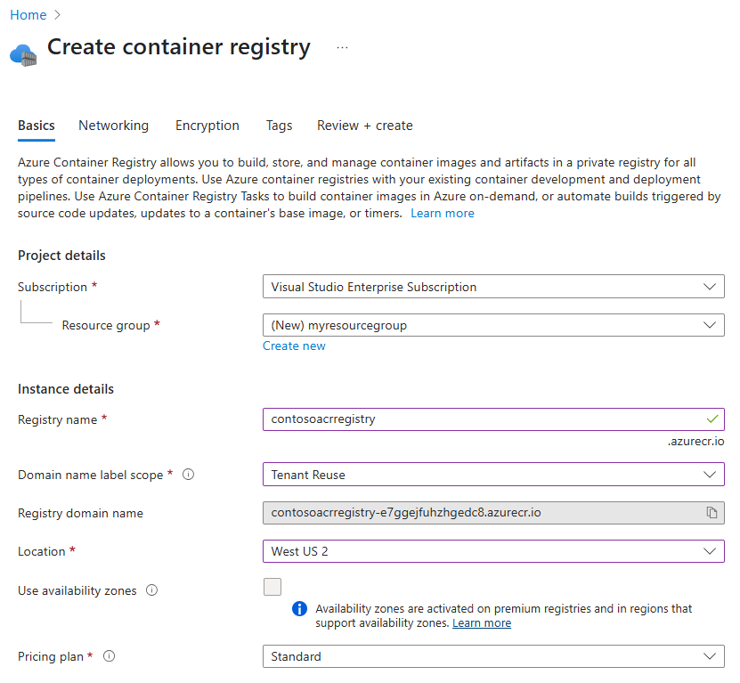 查看“域名标签”选项和 DNS 名称的屏幕截图。