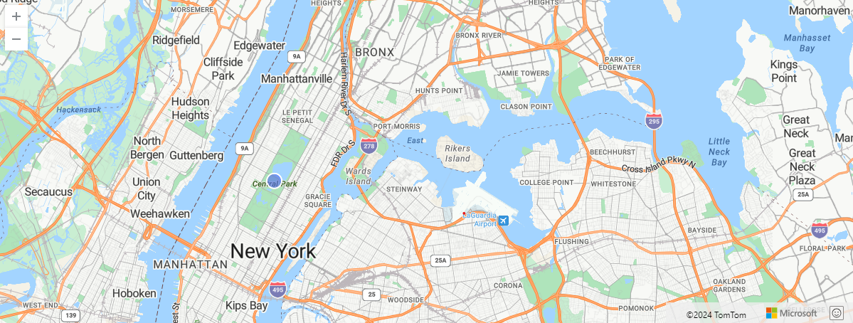 Screenshot of N Y C Central park line centroid.