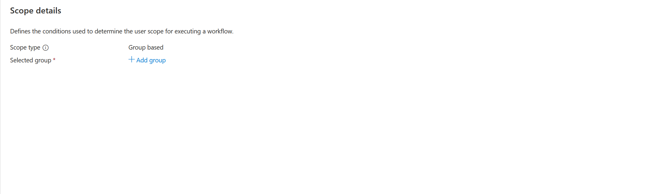 Screenshot of setting scope for group membership change.