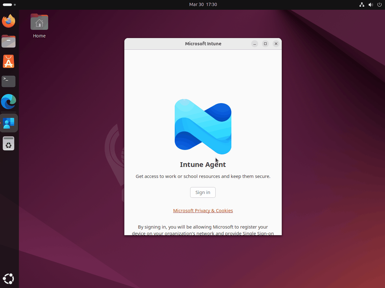 Demo of the Linux sign-in experience.