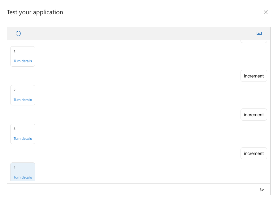 Screenshot that shows an increment counter example.