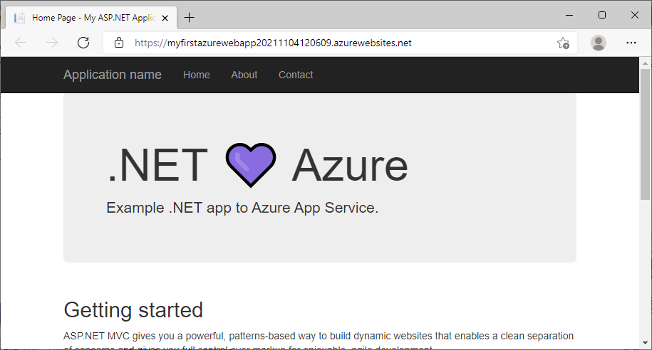 Visual Studio - Updated ASP.NET Framework 4.8 web app in Azure.