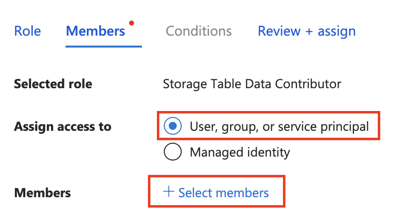 Screenshot showing access assignment to user.