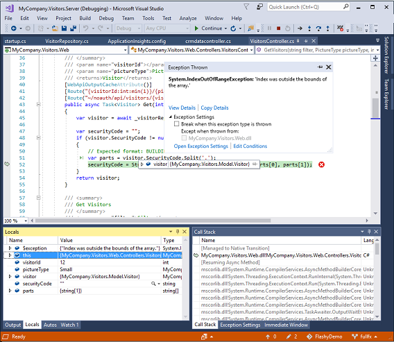 View debug snapshot in Visual Studio