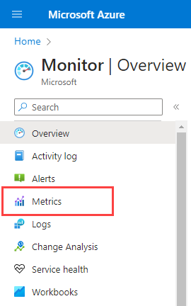 A screenshot showing the monitoring page menu.