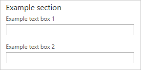 Screenshot of Microsoft.Common.Section UI element with a heading and grouped elements.