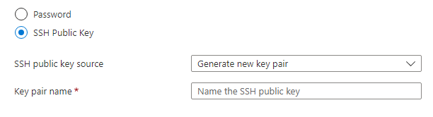 Screenshot of the credentials combo user-interface element for a Linux SSH public key.