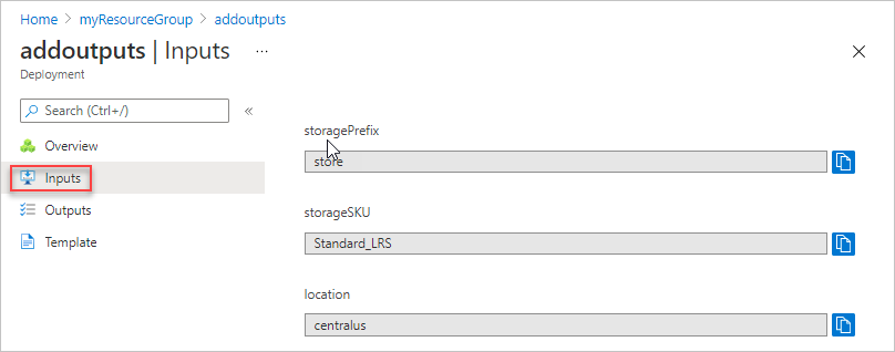 Show inputs