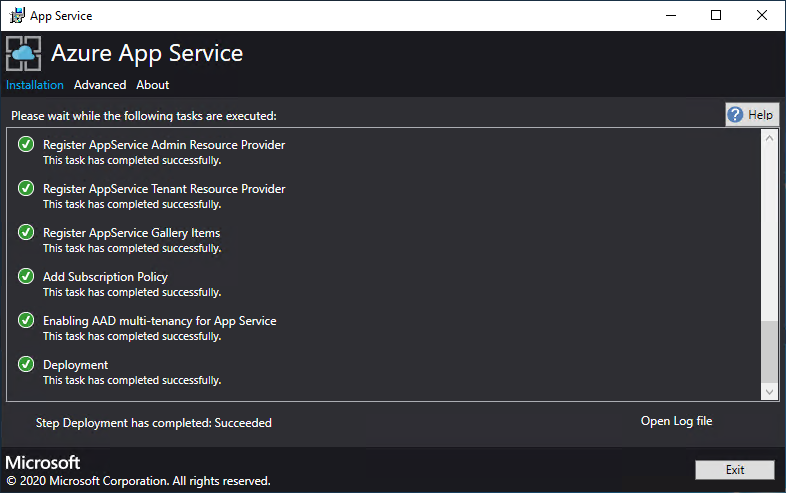 Track installation process in Azure App Service Installer