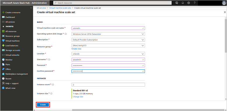 Configure and create virtual machine scale sets