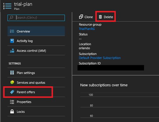 Delete plans in Azure Stack Hub administrator portal