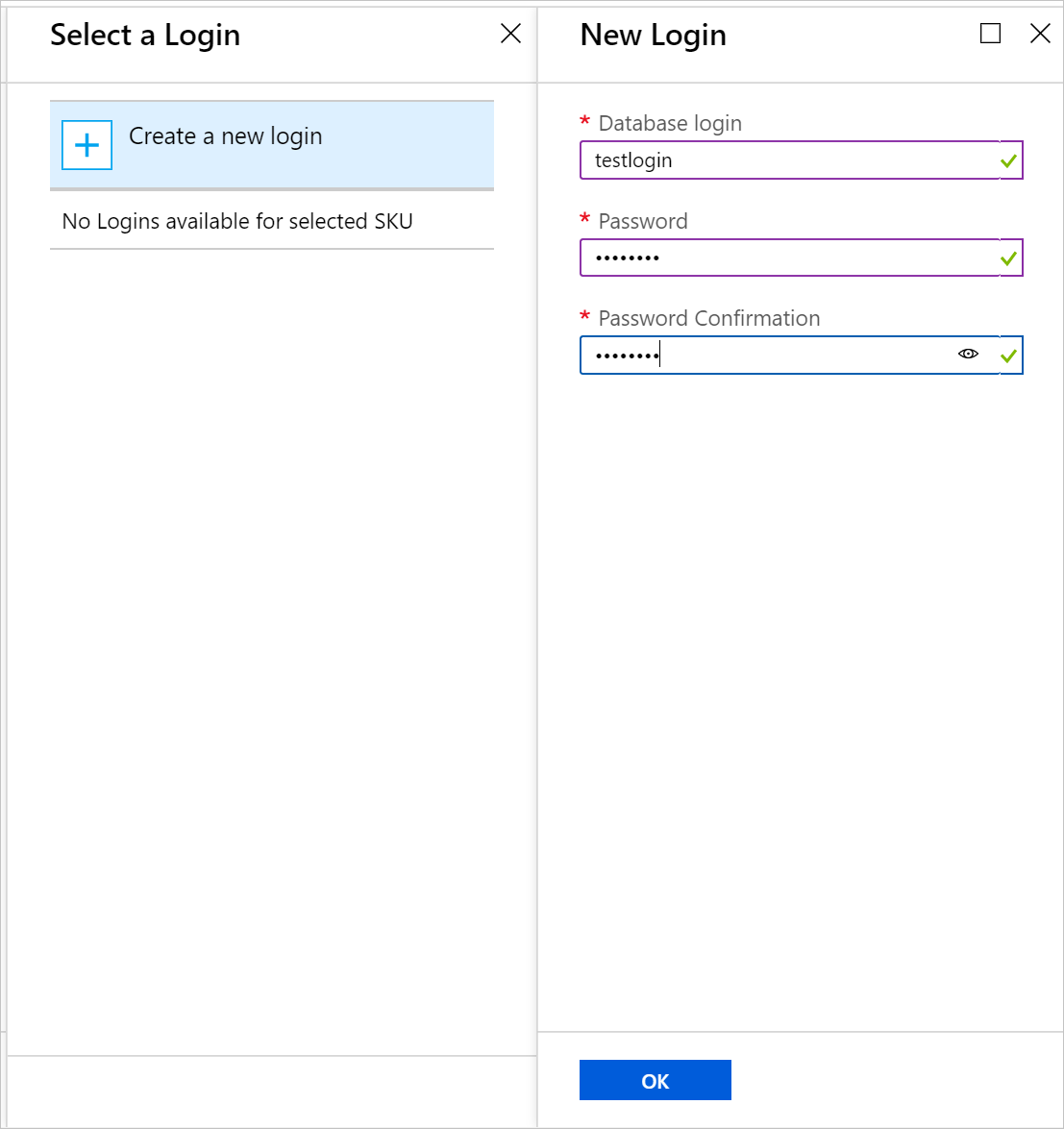 Create a new database login in Azure Stack Hub user portal