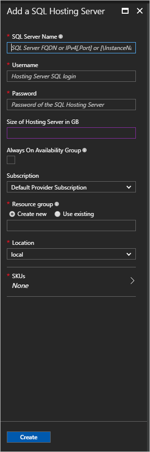 Add a SQL Hosting Server in Azure Stack Hub administrator portal