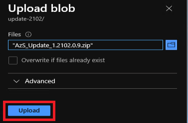 Azure Stack Hub update - upload blob