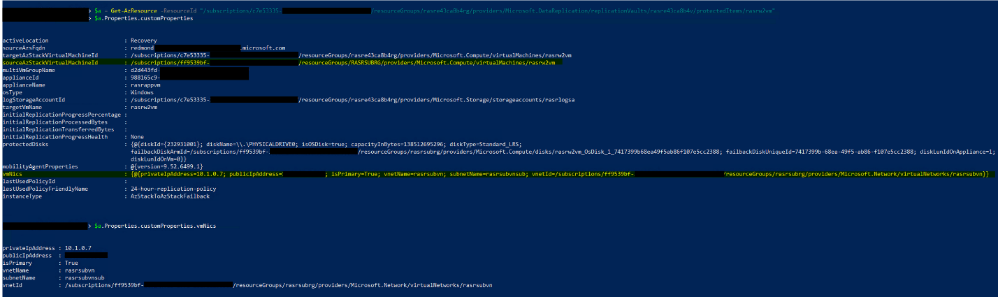 Screenshot of PowerShell command output.