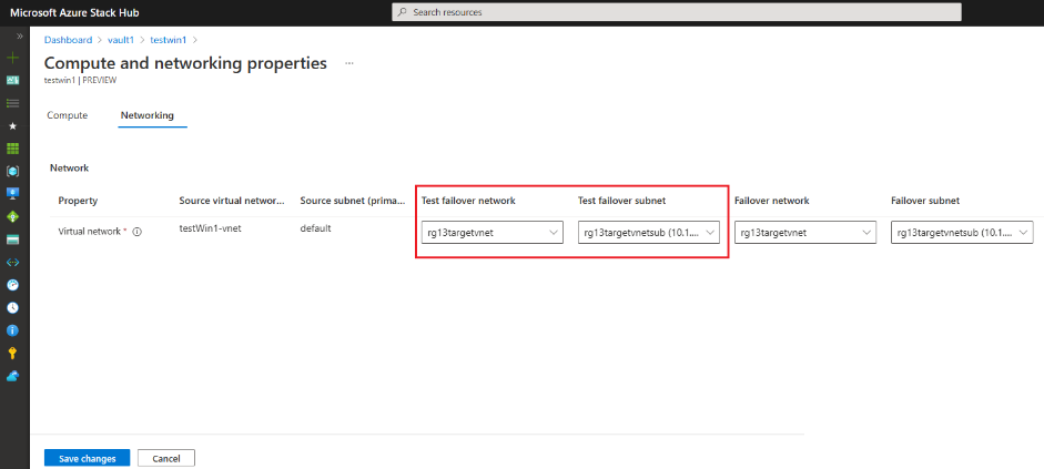 Screenshot of portal VM properties screen.
