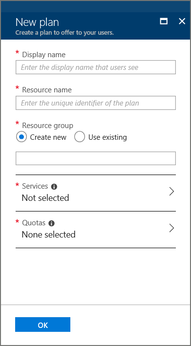 Plan display name in Azure Stack Hub administration portal