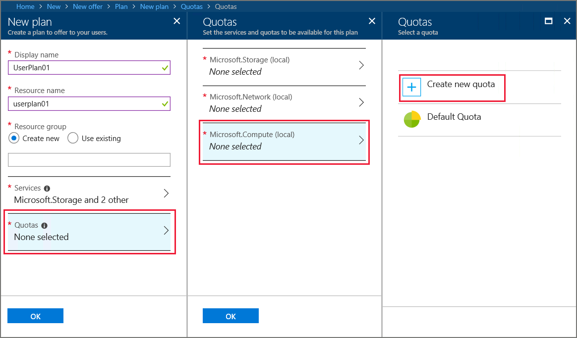 Create new quota