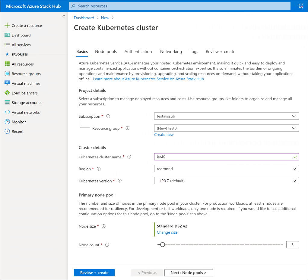 Create an AKS cluster.