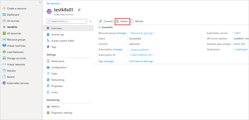 You can review the details of your cluster in the portal.