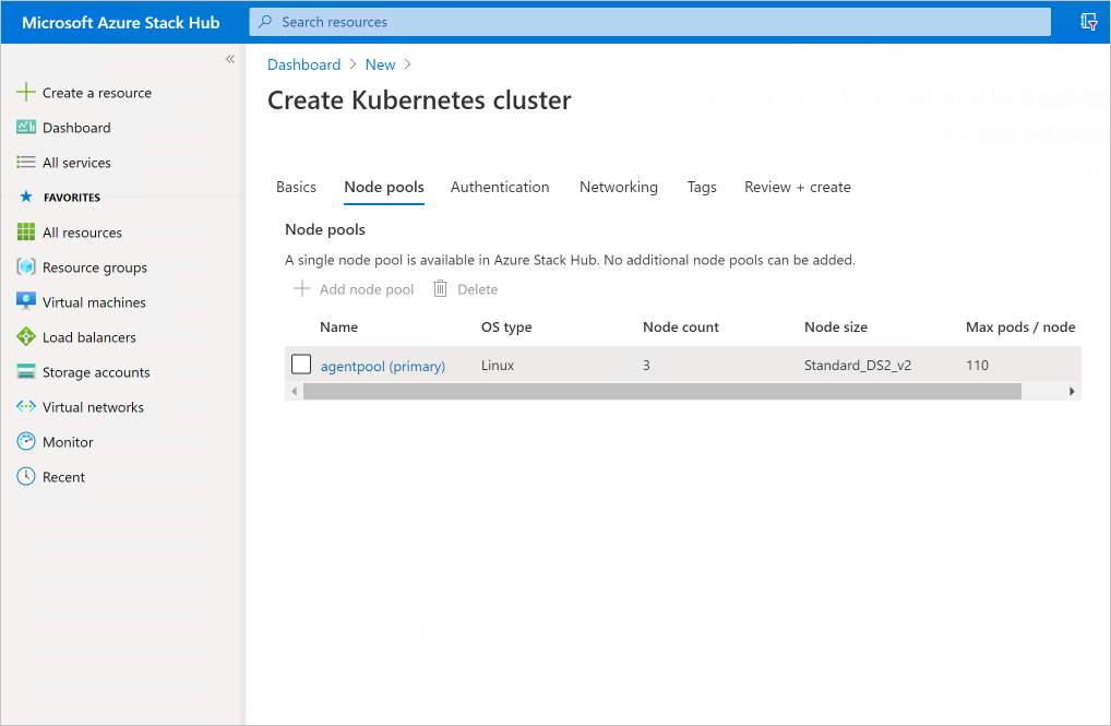 Open the Node pools blade.