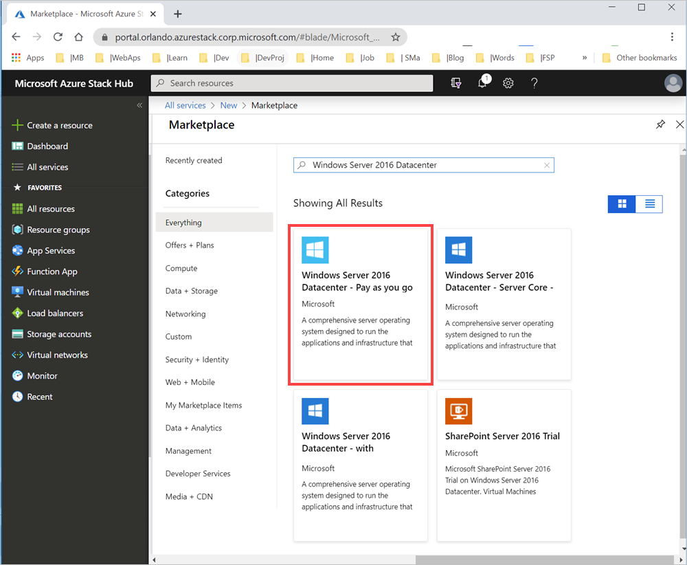 Windows Server 2016 Datacenter - Pay as you use