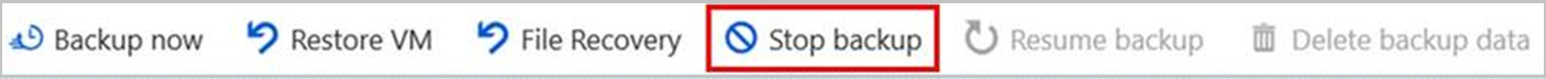 Screenshot showing to select Stop backup.