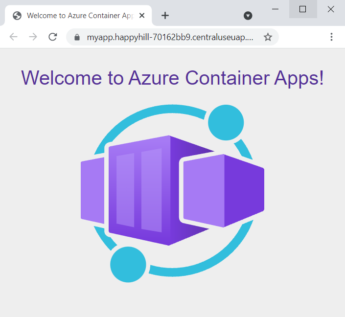 Screenshot of container app web page.