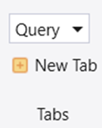 Screenshot of the Home tab section titled Tabs that shows an option for creating a new tab for queries.