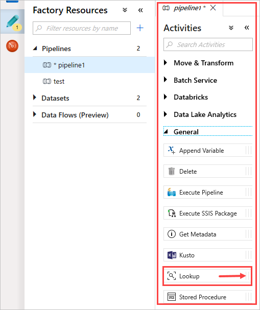 select lookup activity.