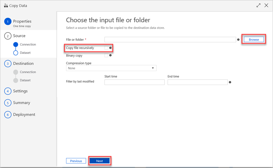 Choose input file or folder.