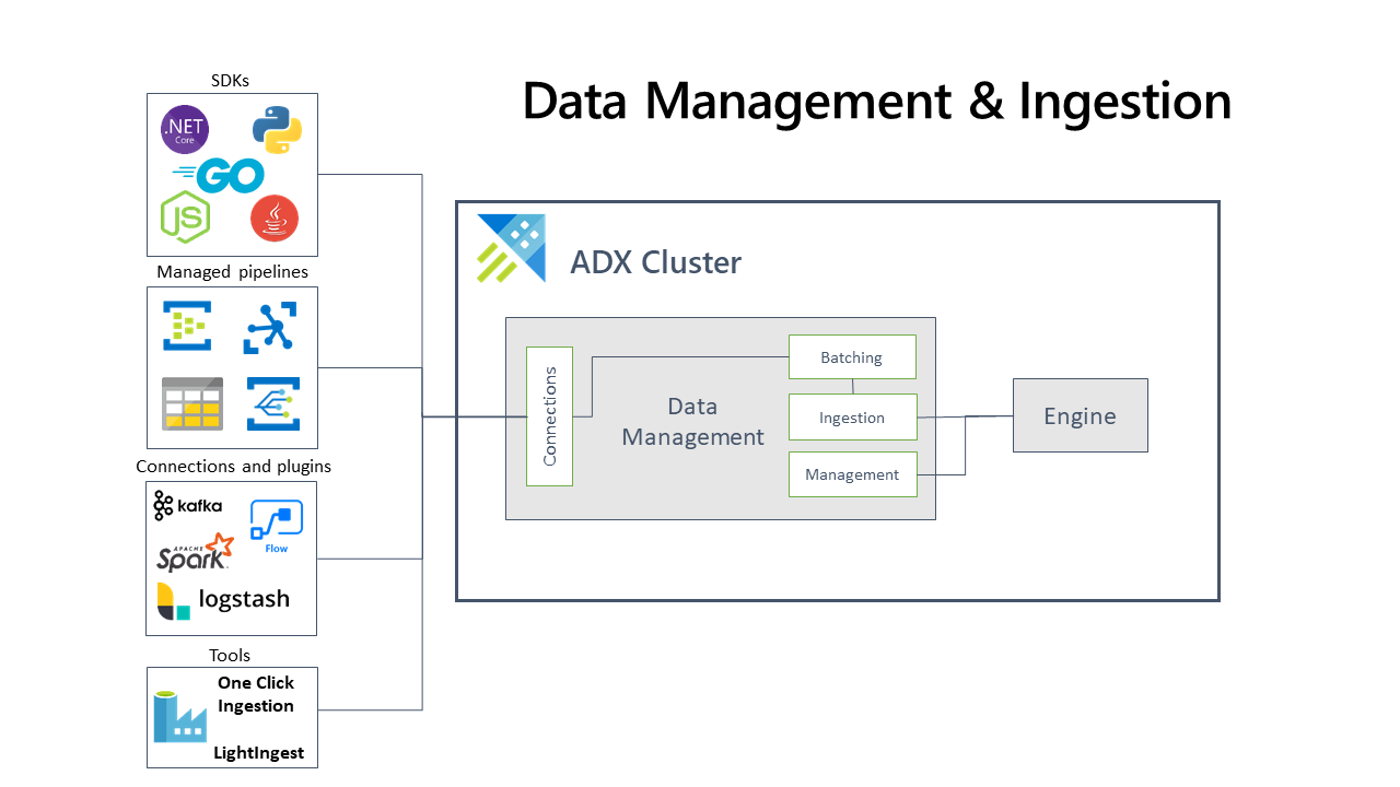Overview scheme of data ingestion and management.