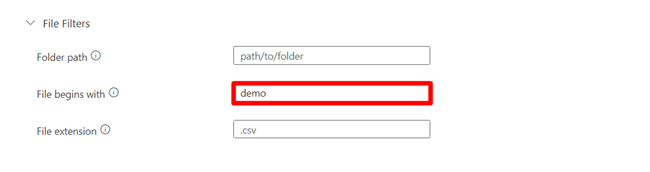 Screenshot of selecting schema-defining file.
