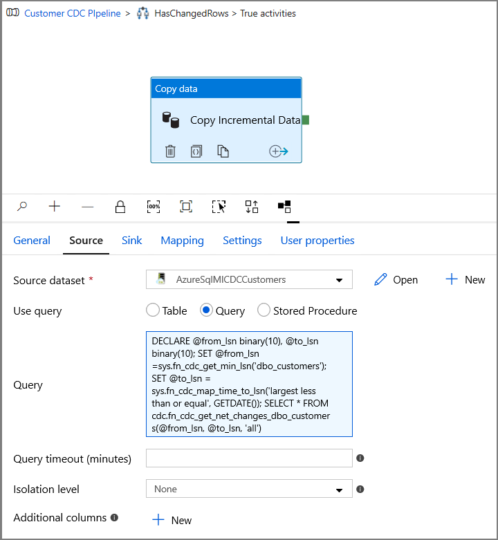 Copy Activity - source settings