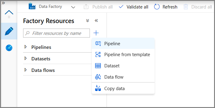 New pipeline menu