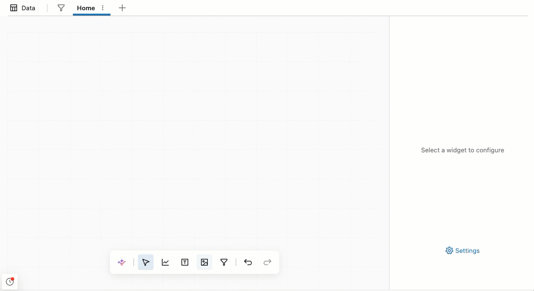 Adding an image widget to a dashboard and specifying an image.