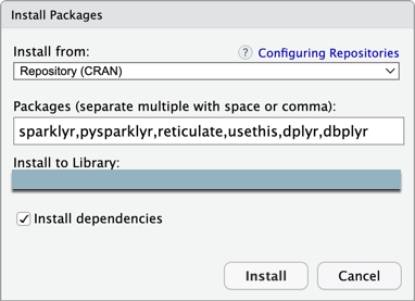 Install the Databricks Connect package dependencies