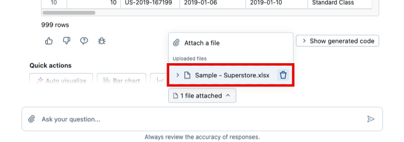 An expanded file list showing a trash icon to the right of a file name.