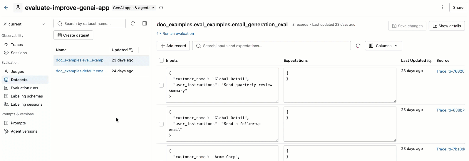 Hover over the pane separator to enlarge the right pane.