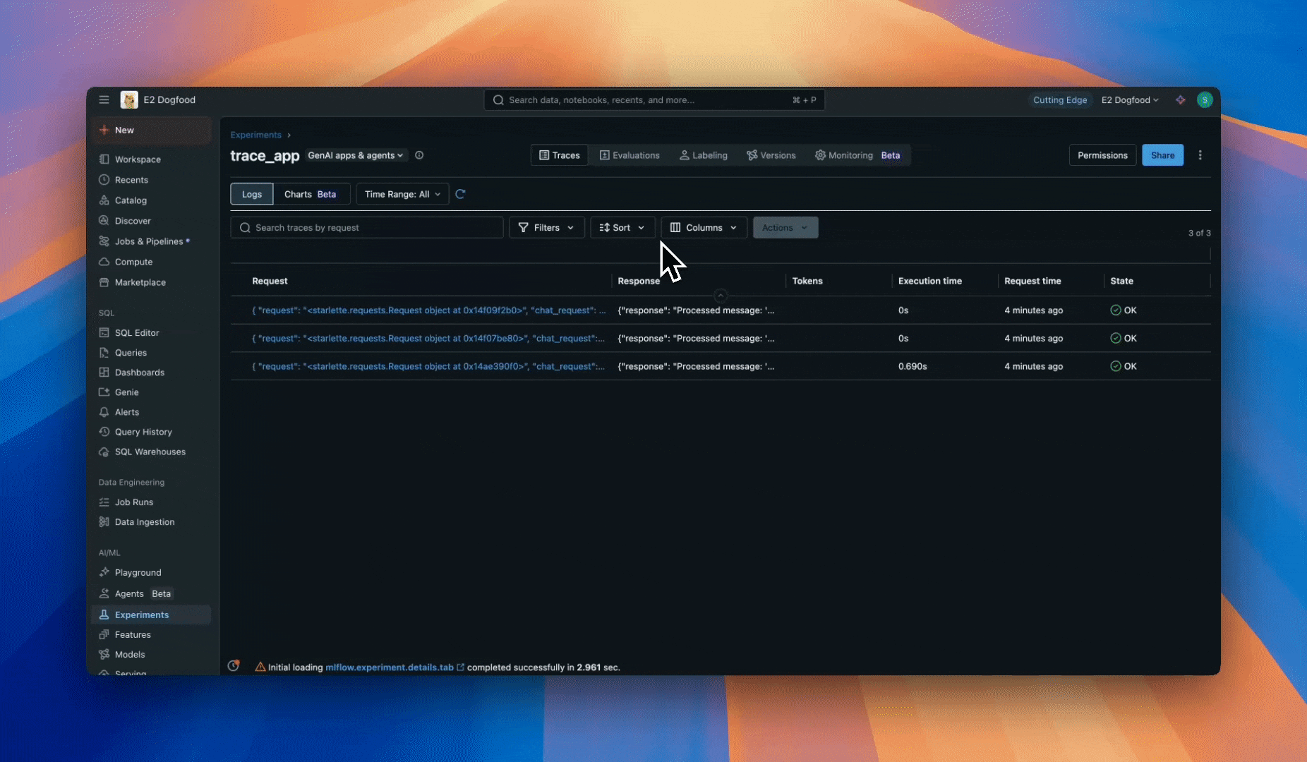 Production tracing feedback