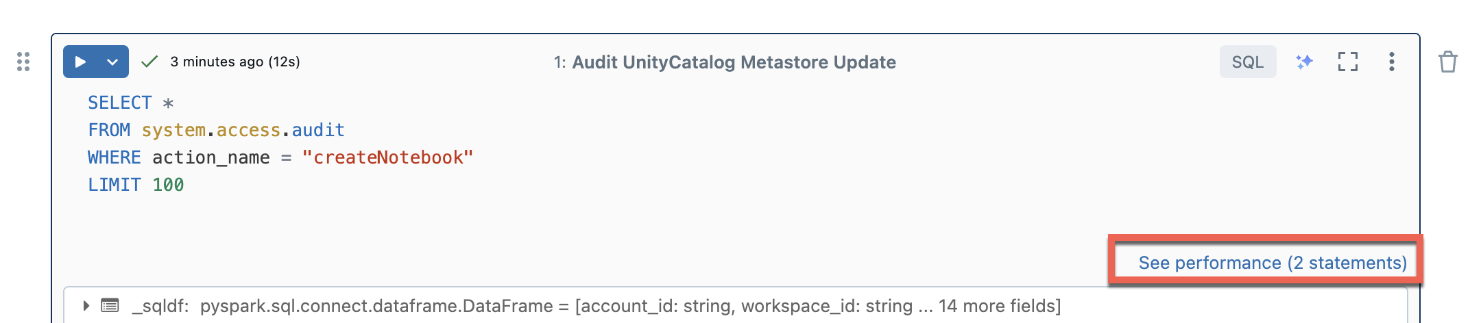 Show query performance