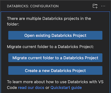 Open existing Databricks project