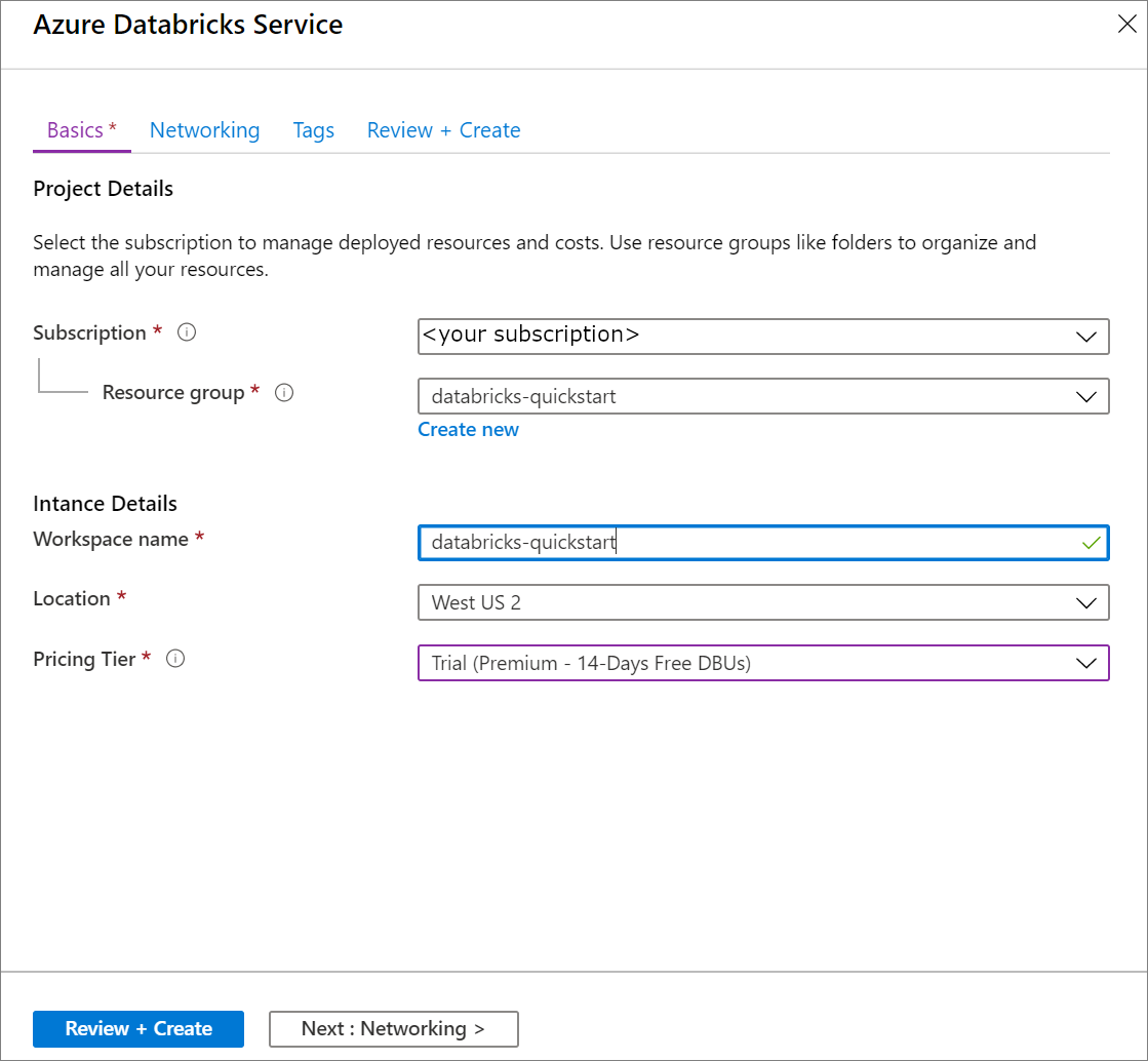 Create an Azure Databricks workspace basics