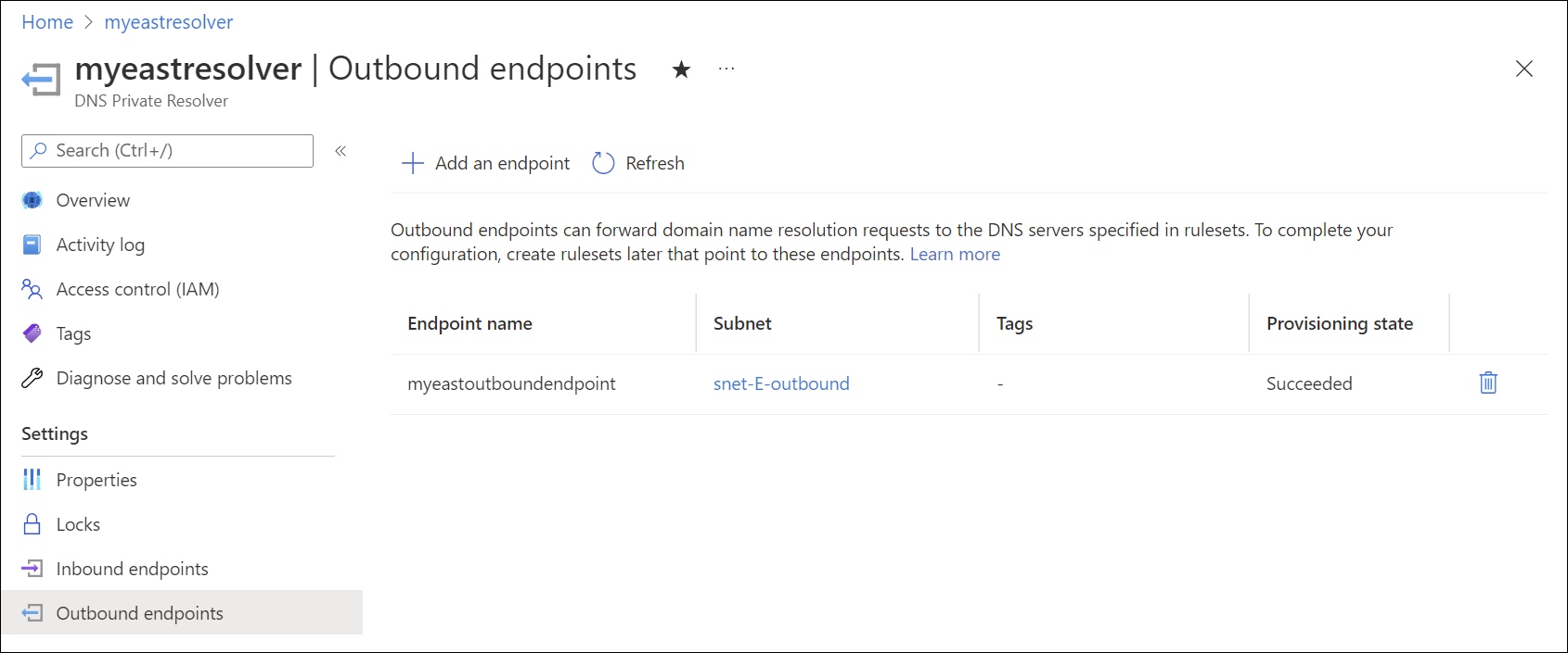 Azure DNS Private Resolver endpoints and rulesets | Azure Docs