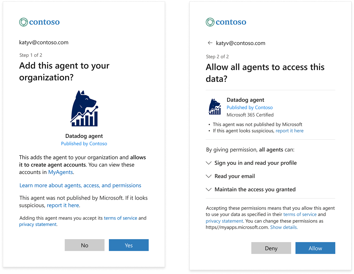 Screenshot of a sample consent page for signing in to an AI agent.