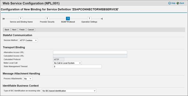 Screenshot of SOAP protocol page.