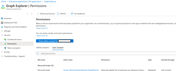 Screenshot of how to grant permission.